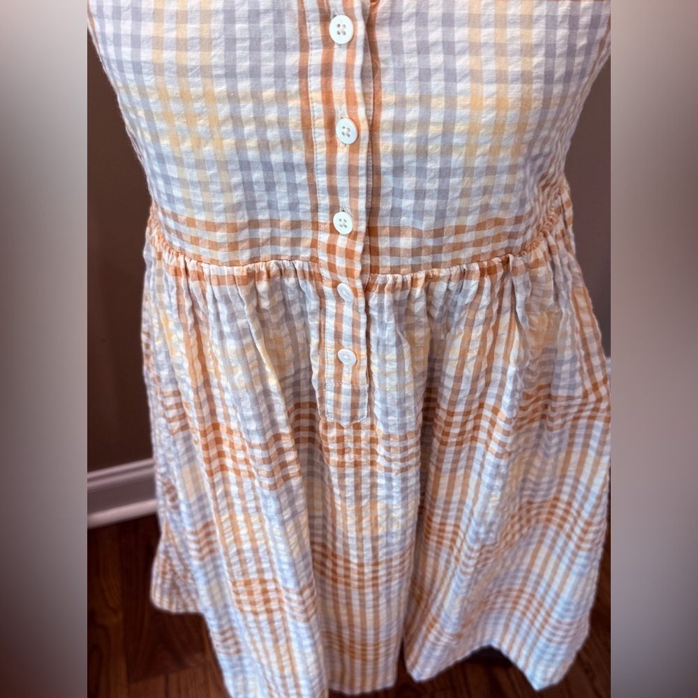 Women’s MADEWELL Cap-Sleeve Button-Front Mini Dress in Plaid- Size XS - Picture 10 of 11